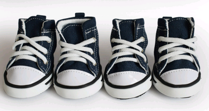 Pet denim canvas dog shoes: waterproof, non-slip and breathable shoes