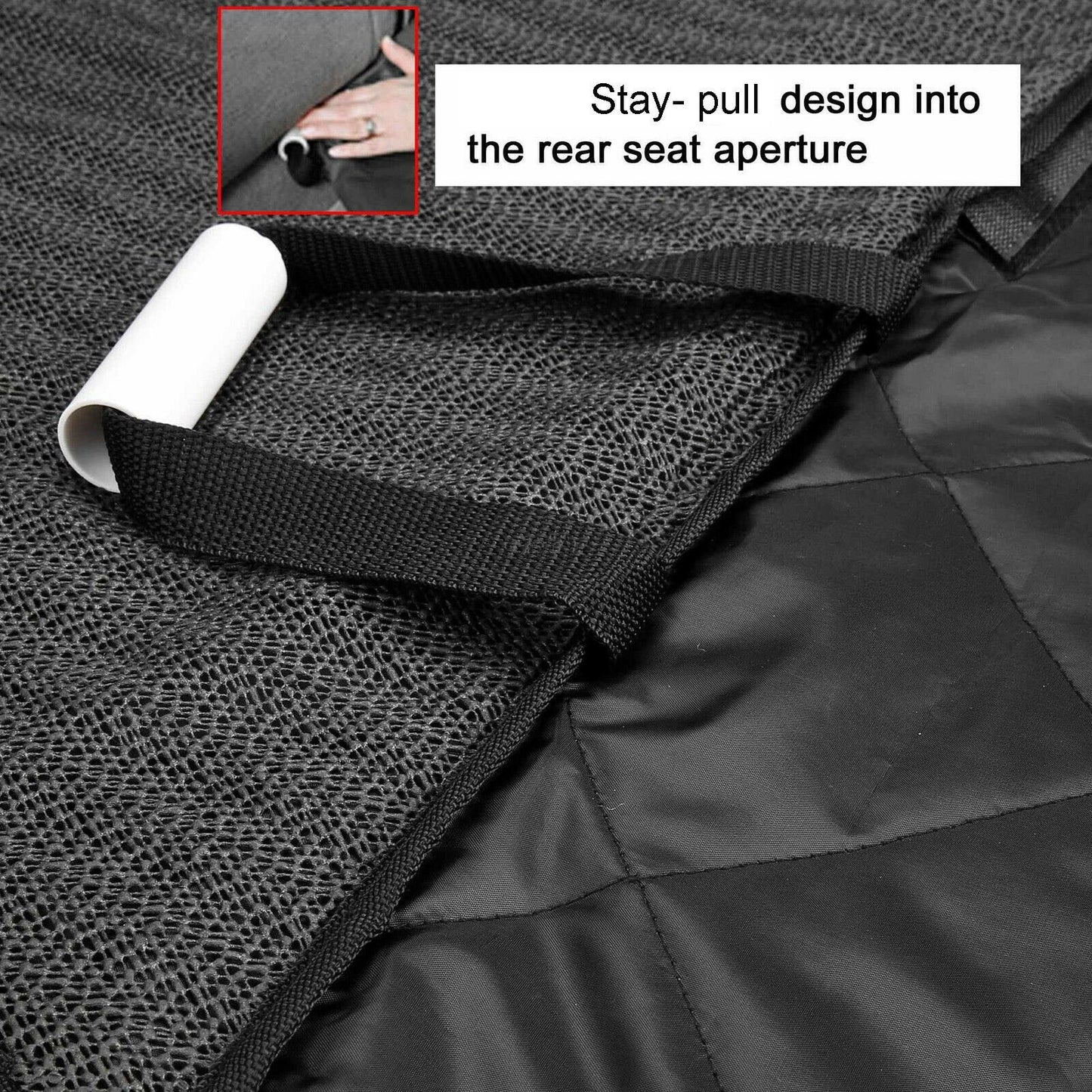 Rear Seat Cover/Protector for Pet Travel - Luxury Black