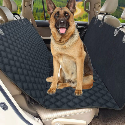 Rear Seat Cover/Protector for Pet Travel - Luxury Black